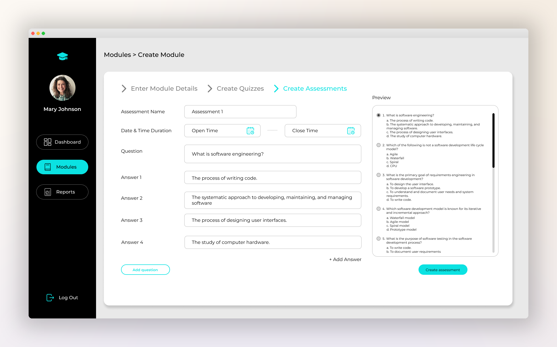 Learning Management System screenshot 2